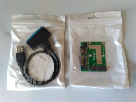 Adaptor mini-SATA la SATA, USB la SATA