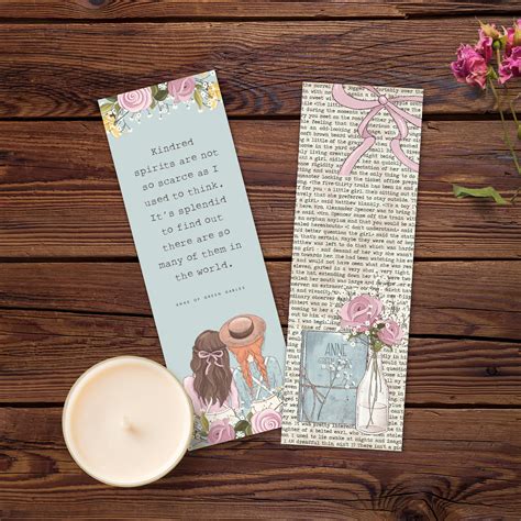 Anne Of Green Gables Printable Bookmark Set Literary Etsy