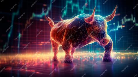 Premium AI Image | Bull stock market on the background of the chart