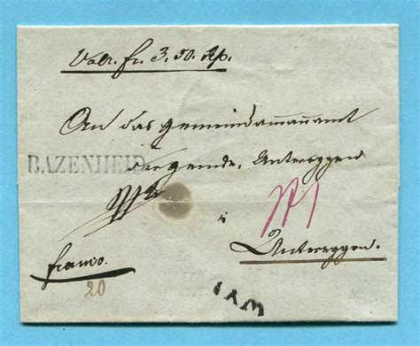 Faltbrief von Bazenheid über Wyl nach Untereggen 1855 Kaufen auf Ricardo