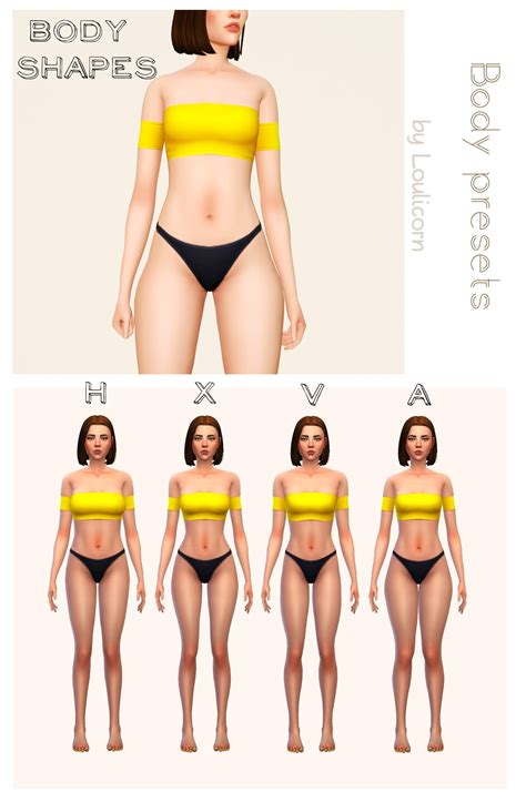 Download Body Shapes Female Body Presets The Sims 4 Mods Curseforge