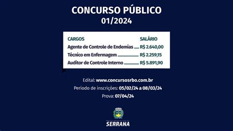 Prefeitura De Serrana Sp Abre Concurso P Blico