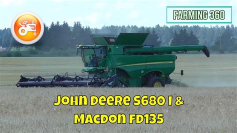 Harvest John Deere S I Combine With Macdon Fd Header Youtube