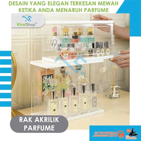 Jual Rak Penyimpanan Kosmetik Acrylic Parfum Skincare Multifungsi