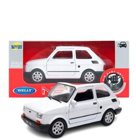 Auto Samoch D Fiat P Metalowy Maluch Welly Model Bia Y