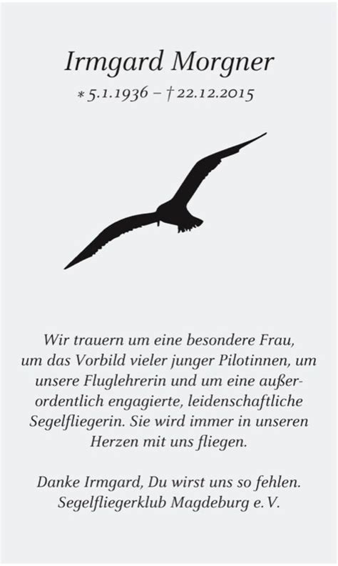 Traueranzeigen Von Irmgard Morgner Abschied Nehmen De