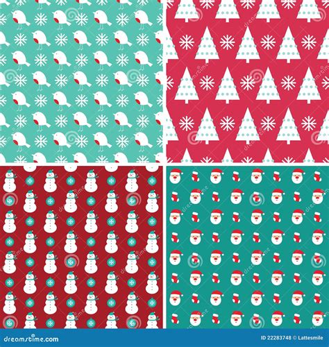 Christmas Seamless Patterns Stock Vector Illustration Of Xmas