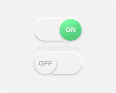 Neumorphism Switch On And Off Icons On And Off Slide Toggle Buttons