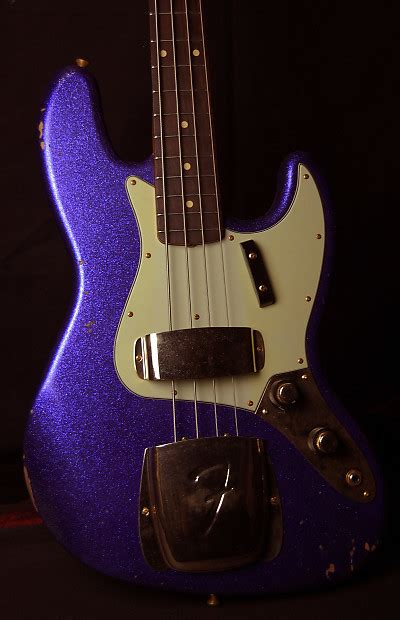 Fender 60 Jazz Bass Relic Aged Purple Sparkle Gold Hardware Reverb