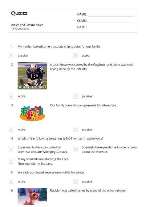 50 Active And Passive Voice Worksheets For 6th Grade On Quizizz Free And Printable