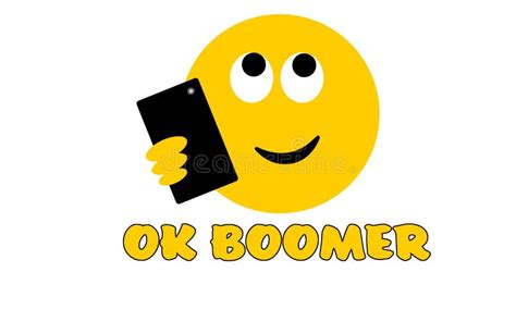 Rolling Eyes Emoji with OK Boomer Text, Generation Z Verses Baby Boomer ...