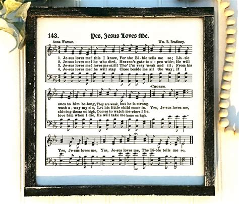 Yes, Jesus Loves Me Hymn Hymn Art Hymn Decor Sheet Music Arr - Etsy