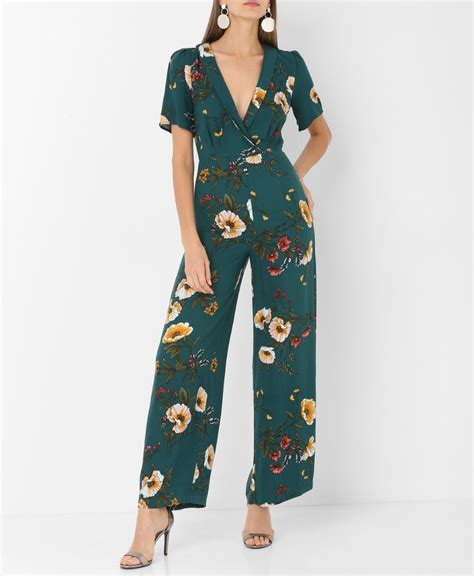 Green Garden Floral Surplice Jumpsuit Forever 21 Sivvicom