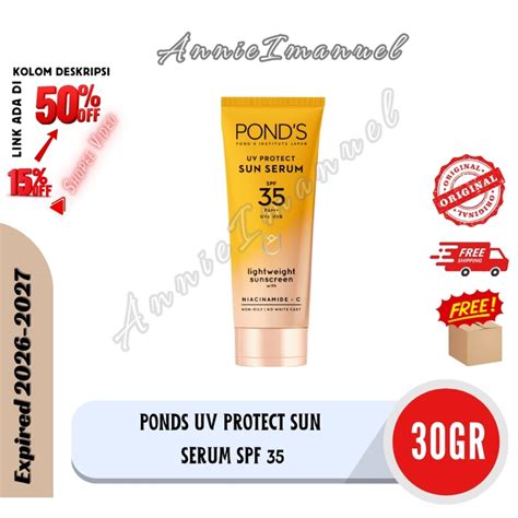 Jual POND S UV PROTECT SUN SERUM SPF 35 PA 30G Shopee Indonesia