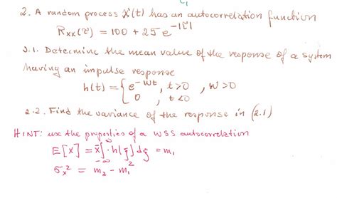 Solved Ini E A Random Process X T Has An Chegg