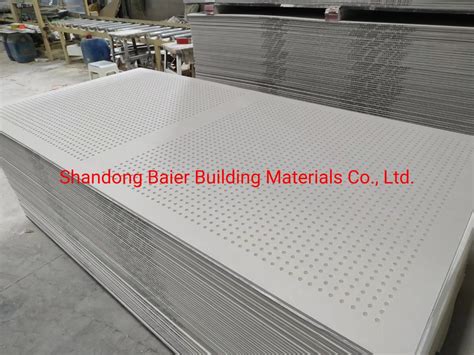 1200 2400 9mm China Manufacturer Drywall Acoustic Perforated Gypsum Board China Gypsum Board