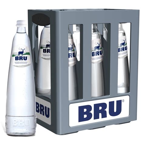 BRU Eau Minérale Naturellement Pétillante 6 x 1 l Consignées Interdrinks