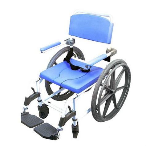 Self Propelled Rolling Commode Shower Chair 18 Wide Seat