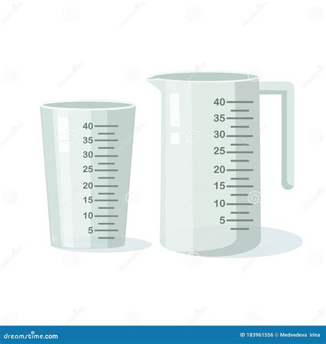 Measuring Cups Isolated On White Background Stock Vector