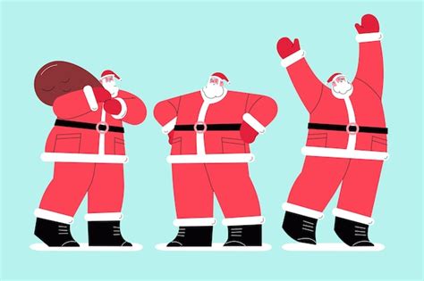 Colecci N Personajes Planos Santa Claus Dibujados A Mano Vector Gratis