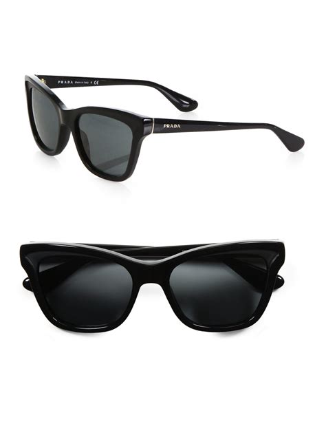 Prada Square Catseye Sunglasses In Black Lyst