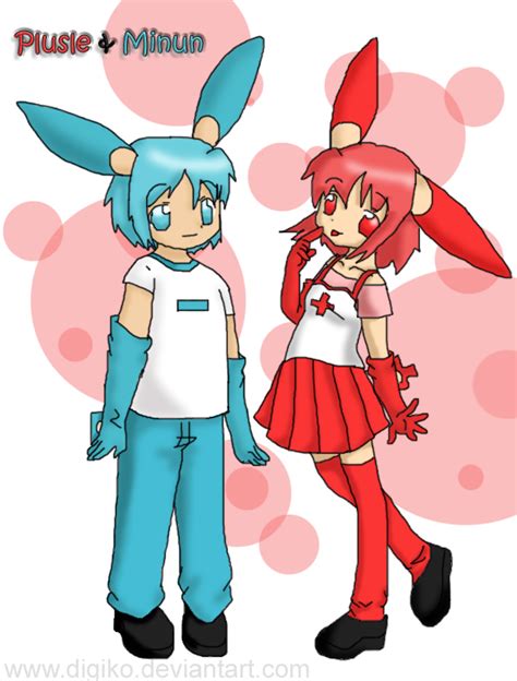 Plusle and Minun by Digiko on DeviantArt