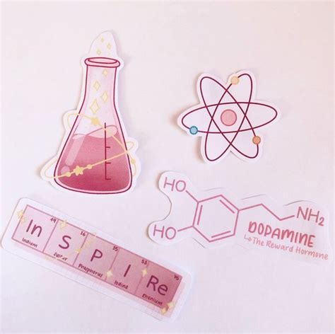 Pink Science Sticker Set Cute, Nerdy & Aesthetic Stickers for Science ...