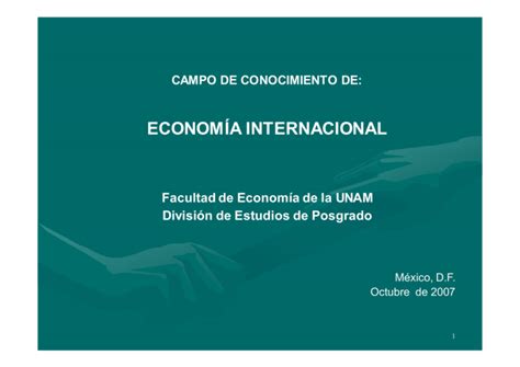 Economía Internacional Facultad De Economía