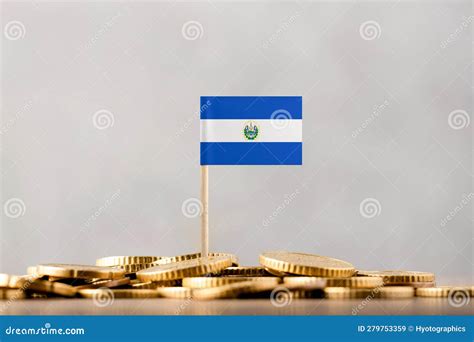 The Flag of El Salvador with Coins. Stock Illustration - Illustration of cash, currency: 279753359