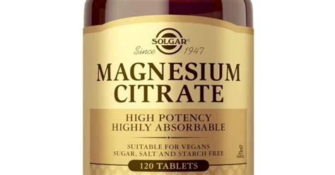 Solgar Magnesium Citrate 120 Tablets