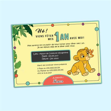 Anniversaire An Roi Lion Birthday Year King Lion Concours