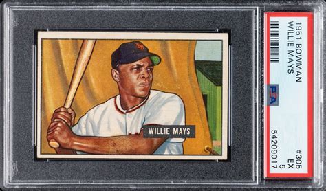 1951 Bowman 305 Willie Mays Rookie PSA EX 5 REA Archive