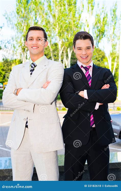 Two Smiling Businessmen Stock Photo Image Of Caucasian 33182618