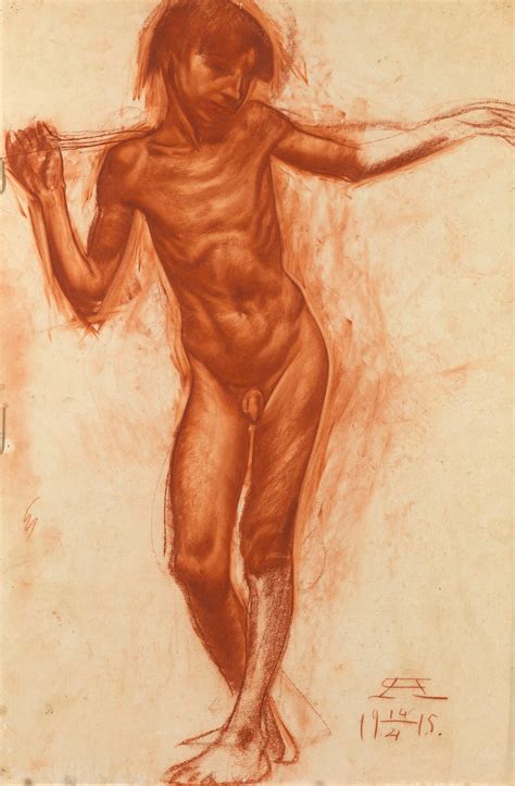 Aleksandr Yevgeniyevich Yakovlev Nude Boy With A Stick 1914 MutualArt