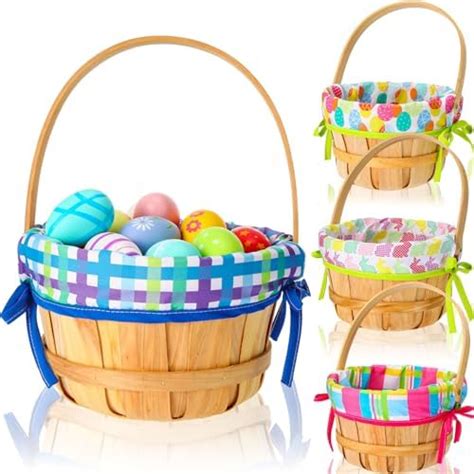 Hushee 3 Pack Willow Easter Basket With Folding Handle