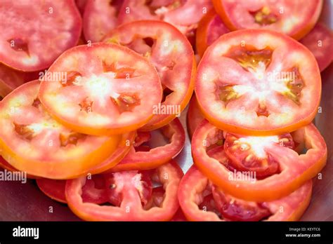 Tomatoes Slice Background Stock Photo Alamy