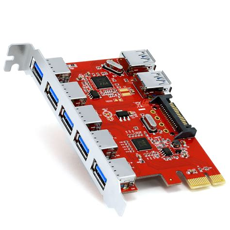 CSL 7 Port USB 3 0 PCI Express PCIe Controller 5x External Ports 2