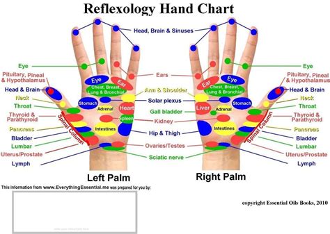 Reflexology Hand Chart Holistic Health Pinterest