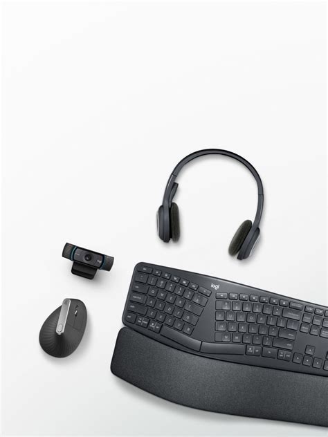 Logitech Ergonomic Keyboard, Mouse, Headset & Webcam Combo