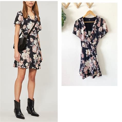 Paige Dresses Nwt Paige Ruffle Black Floral Wrap Mini Dress Summer