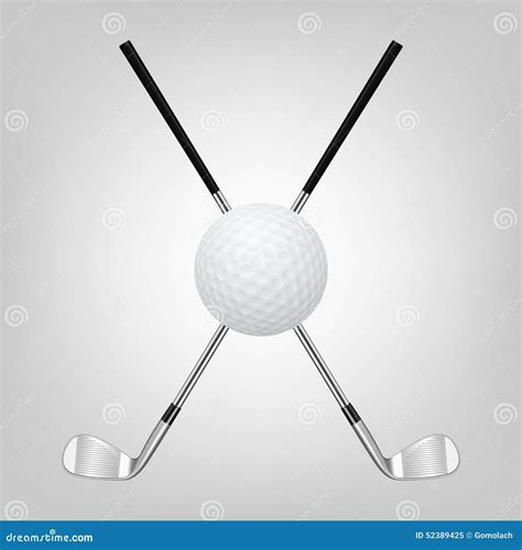 Golf Ball And Two Crossed Golf Clubs Stock Vector Illustration Of