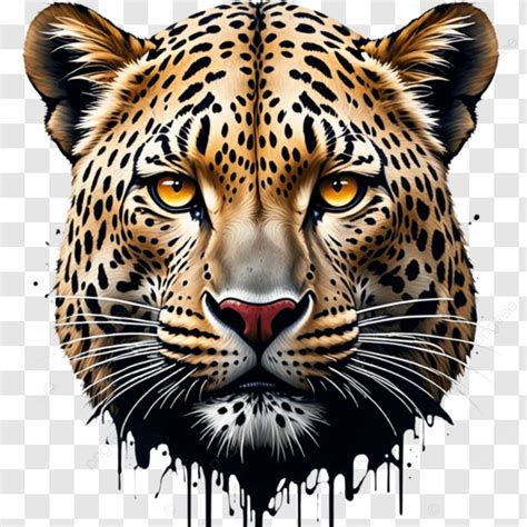 Ilustraci N Con Estampado De Camiseta De Cara De Leopardo Png Dibujos