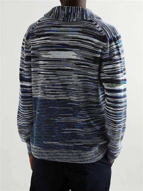 Missoni Shawl Collar Space Dyed Cashmere Cardigan Blue Missoni