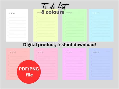 To Do List To Do Checklist To Do List Printable To Do List Digital