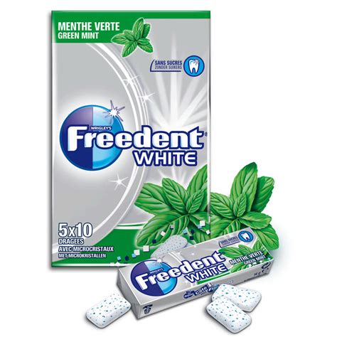 Grossiste Chewing gum Sans Sucres Goût Menthe Verte White 70g FREEDENT