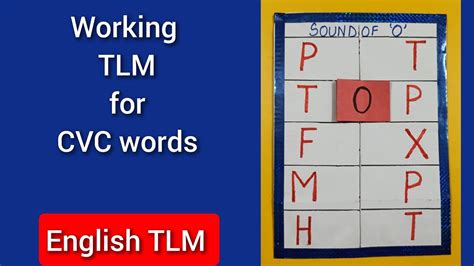 Cvc Words Working Tlm English Tlm For Primary Class Easy Cvc Tlm Youtube