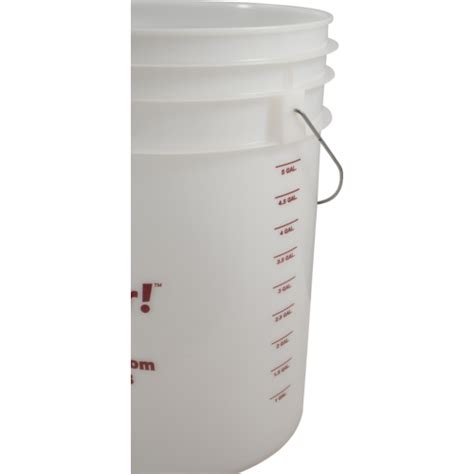 MoreBeer!® 6 Gallon Bucket | Food Grade Plastic Fermenter | Volume Markers