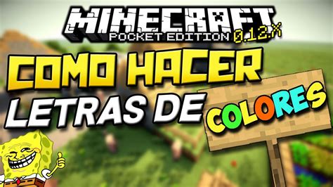 Como Poner Letras De Colores En Minecraft Pe Facil Y Rapido Youtube