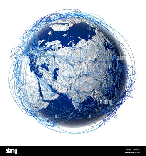 Transport Route Airline Globe Planet Earth World Trajectory