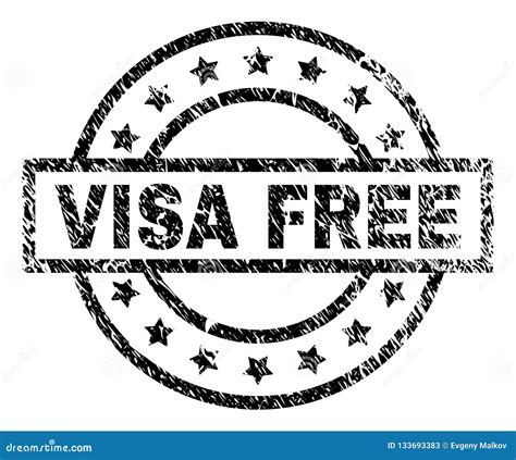 Scratched Textured VISA FREE Stamp Seal Stock Vector Illustration Of